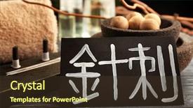  Presentation with acupuncture - Colorful PPT theme enhanced with nerve pain - card with word acupuncture backdrop and a tawny brown colored foreground