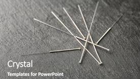  Presentation with nerve - Slide set having nerve pain - needles for acupuncture on dark background and a gray colored foreground