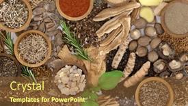  Presentation with health system - PPT layouts enhanced with nervine-alternative-medicine-health-food background and a tawny brown colored foreground