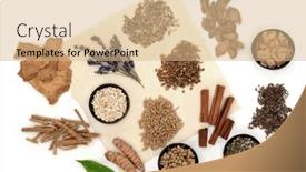  Presentation with health balance - Slide deck enhanced with nervine-food-herbal-plant-medicine background and a coral colored foreground