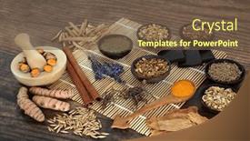  Presentation with nervous system - Presentation design consisting of nervine-food-herbal-plant-medicine background and a tawny brown colored foreground