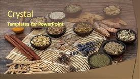  Presentation with health system - Slide deck enhanced with nervine-food-ingredient-selection-plant background and a violet colored foreground