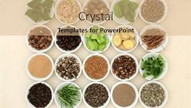  Presentation with health system - Theme consisting of nervine-health-food-collection background and a coral colored foreground