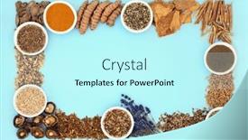  Presentation with herbs blue - Slide deck having nervine-health-food-herbal-plant background and a cool aqua colored foreground