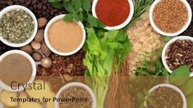  Presentation with alternative medicine - Presentation consisting of nervine-plant-based-food-medicine background and a coral colored foreground