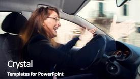  Presentation with driver - PPT layouts enhanced with nervous and bad tempered female background and a black colored foreground