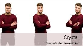  Presentation with lips - Audience pleasing slide deck consisting of nervous and scared biting lips backdrop and a  colored foreground