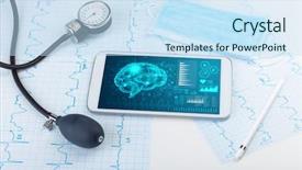  Presentation with nervous system brain - Cool new presentation with nervous system - brain functionality report with medical backdrop and a sky blue colored foreground