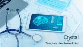  Presentation with nervous system brain - Beautiful slides featuring nervous system - brain functionality report with medical backdrop and a light blue colored foreground