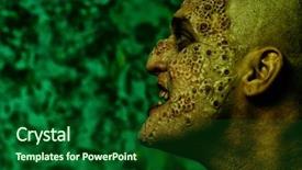  Presentation with nervous system - PPT theme enhanced with nervous system - close up portrait background and a forest green colored foreground