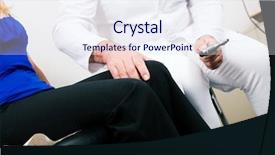  Presentation with medical hammer - Audience pleasing PPT theme consisting of nervous system - medical doctor testing reflexes backdrop and a sky blue colored foreground