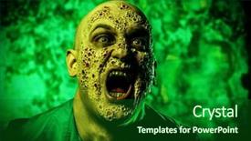  Presentation with nervous system - Cool new slide deck with nervous system - portrait of a sick scientist backdrop and a forest green colored foreground