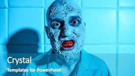  Presentation with nervous system - Colorful slide set enhanced with nervous system - portrait of a sick scientist backdrop and a teal colored foreground