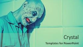  Presentation with nervous system - Audience pleasing PPT theme consisting of nervous system - portrait of a sick scientist backdrop and a mint green colored foreground