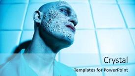  Presentation with nervous system - Amazing presentation design having nervous system - portrait of a sick scientist backdrop and a arctic colored foreground