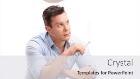  Presentation with smoking - PPT layouts having nervous-young-man-smoking background and a light gray colored foreground