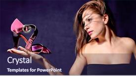  Presentation with palm - Slides featuring nes - young pretty woman hold sandal background and a navy blue colored foreground