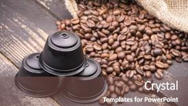  Presentation with capsules - PPT layouts featuring nespresso - bag with coffe beans background and a violet colored foreground