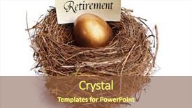  Presentation with retirement - Beautiful PPT theme featuring nest egg concept for retirement backdrop and a tawny brown colored foreground