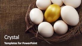  Presentation with gold egg - Presentation having nest of egg with one background and a wine colored foreground