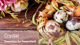  Presentation with easter - Colorful presentation design enhanced with nesting - vintage easter background easter eggs backdrop and a coral colored foreground