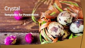  Presentation with dark vintage wood table texture - PPT theme having nesting - vintage easter background easter eggs background and a red colored foreground