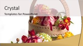  Presentation with easter basket - Slides featuring nestle food - basket full of easter eggs background and a lemonade colored foreground