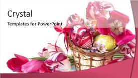  Presentation with nestle - Slides enhanced with nestle food - basket full of easter eggs background and a white colored foreground