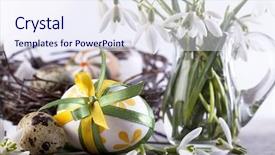  Presentation with nestle - Amazing slide set having nestle food - easter eggs and flower backdrop and a sky blue colored foreground