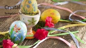  Presentation with nestle - Slide set featuring nestle food - easter eggs background and a coral colored foreground