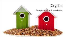  Presentation with white green - Presentation theme consisting of nestle food - green and red bird houses background and a white colored foreground