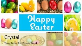  Presentation with easter bunny yellow spring flower - Audience pleasing slide deck consisting of nestle food - happy easter against yellow easter backdrop and a blonde colored foreground