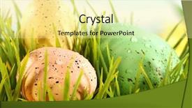  Presentation with hidden - PPT layouts with nestle food - three colored eggs hidden background and a blonde colored foreground