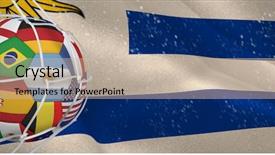  Presentation with uruguay - Slide set featuring net against digitally generated uruguay background and a soft green colored foreground