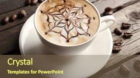  Presentation with matcha latte latte art - Presentation theme featuring net beans - cup of latte art coffee background and a  colored foreground