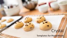  Presentation with chocolate chip cookies - Colorful presentation enhanced with net beans - homemade chocolate chip cookies backdrop and a lemonade colored foreground