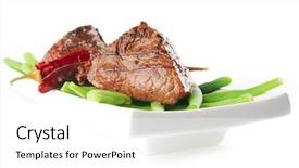  Presentation with net - Slides with net beans - roast fillet mignon background and a white colored foreground