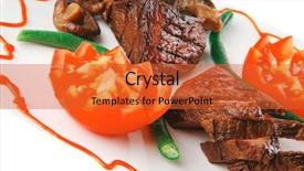  Presentation with film black and white - PPT theme consisting of net beans - served grilled beef fillet mignon background and a  colored foreground
