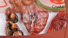  Presentation with white plate - Beautiful PPT layouts featuring net beans - served grilled beef fillet mignon backdrop and a  colored foreground