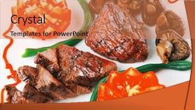  Presentation with film black and white - Beautiful presentation theme featuring net beans - served grilled beef fillet mignon backdrop and a coral colored foreground