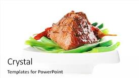 Presentation with veal - PPT theme consisting of net beans - served grilled beef veal fillet background and a  colored foreground