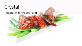  Presentation with veal - Audience pleasing slide deck consisting of net beans - served grilled beef veal fillet backdrop and a  colored foreground