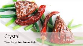  Presentation with raw meat beef veal shank - Amazing slide set having net beans - served grilled beef veal fillet backdrop and a  colored foreground