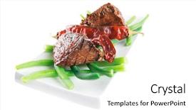  Presentation with long beans - Cool new PPT theme with net beans - served grilled beef veal fillet backdrop and a white colored foreground