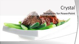  Presentation with green plate - Cool new PPT theme with net beans - served grilled beef veal fillet backdrop and a white colored foreground
