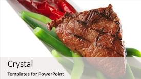  Presentation with white plate - PPT theme enhanced with net beans - served roast fillet mignon background and a light gray colored foreground