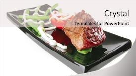  Presentation with veal - Cool new presentation with net beans - served roast veal fillet backdrop and a lemonade colored foreground