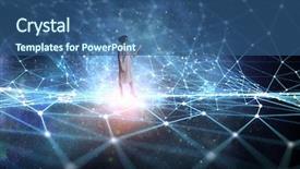  Presentation with net - Audience pleasing slide deck consisting of net communication and connection mixed backdrop and a ocean colored foreground