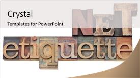  Presentation with net etiquette - Slides having net etiquette - internet community concept background and a white colored foreground