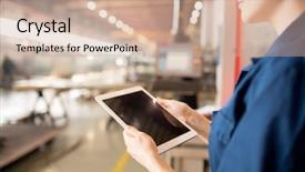  Presentation with professional data - Audience pleasing PPT layouts consisting of data while serving industrial machine backdrop and a coral colored foreground